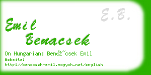 emil benacsek business card